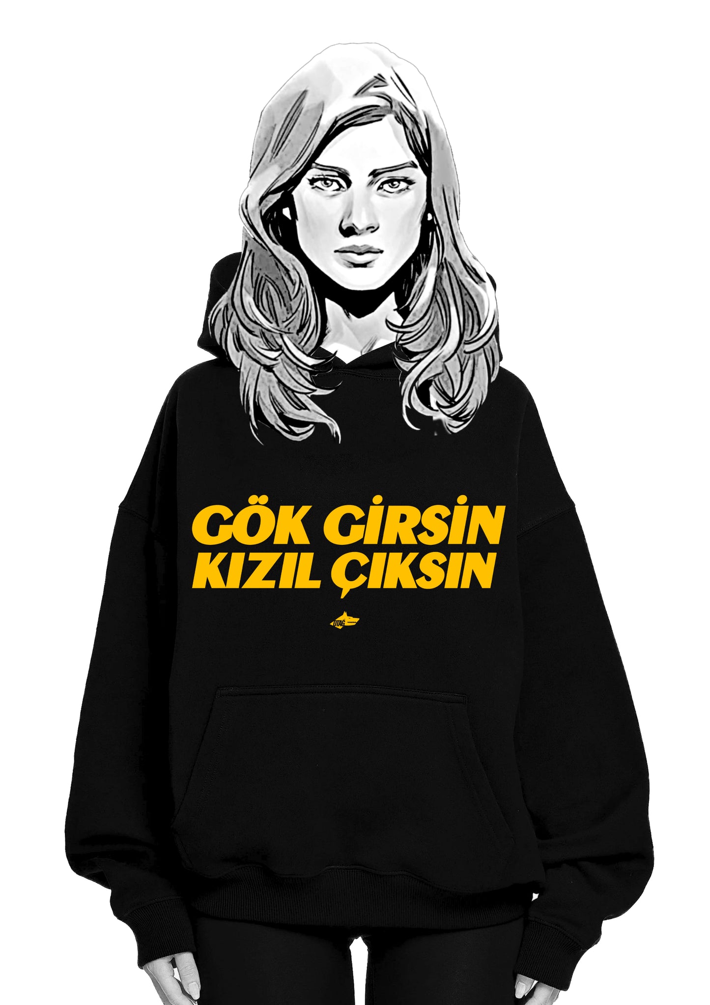 GÖK GIRSIN KIZIL CIKSIN ORANGE - OVERSIZED HOODIE